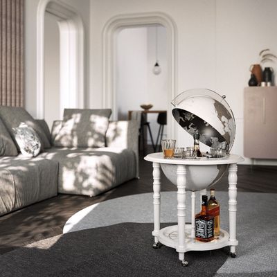 Chambres d'hôtels - Elegance Bar Globe All White - ZOFFOLI MAPPAMONDI