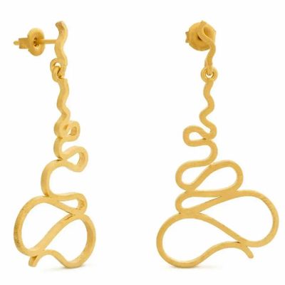 Bijoux - BOUCLES D'OREILLES LONGUES DORÉES GAUDÍ JEWELRY PALAU GÜELL - JOIDART