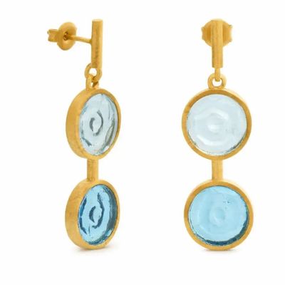 Jewelry - LONG GOLDEN EARRINGS GAUDÍ JEWELRY BLUE - JOIDART
