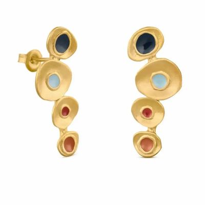 Bijoux - BOUCLES D'OREILLES DORÉES FAVORITA COLORS MOYENNES - JOIDART