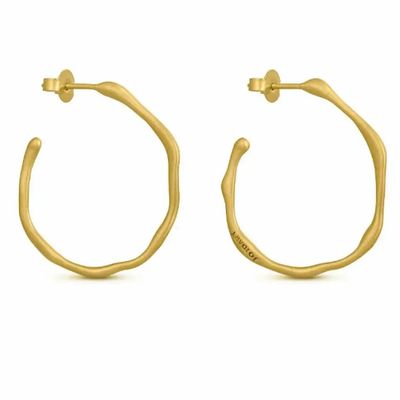 Jewelry - MEDIUM GOLDEN HOOPS EARRINGS CLARA - JOIDART