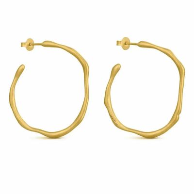Jewelry - LARGE GOLDEN HOOPS EARRINGS CLARA - JOIDART