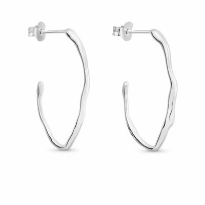 Jewelry - SMALL SILVER OVAL HOOPS EARRINGS CLARA - JOIDART