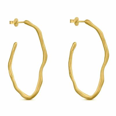 Jewelry - MEDIUM GOLDEN OVAL HOOPS EARRINGS CLARA - JOIDART