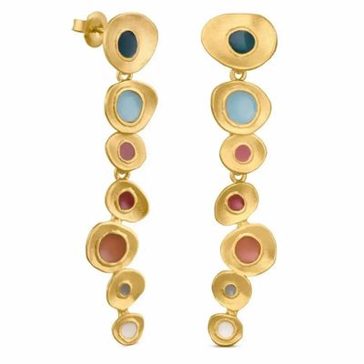 Jewelry - LONG GOLDEN EARRINGS FAVORITA COLORS - JOIDART