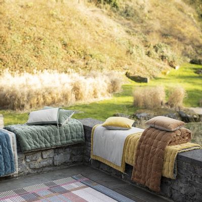 Coussins - Coussin uni Elise Ocre 45 x 45 - MAISON VIVARAISE - SDE VIVARAISE WINKLER