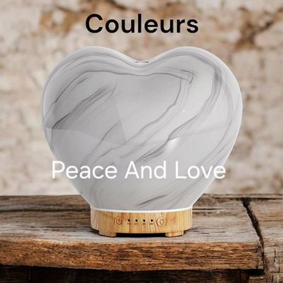 Diffuseurs de parfums - Diffuseur d’huiles essentielles Coeur – Verre 24 cm, LED multicolores - FG IMPORTS