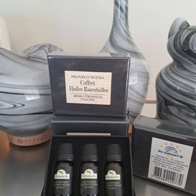 Parfums d'intérieur - COFFRET DE 3 HUILES ESSENTIELLES CITRONNELLE - FG IMPORTS