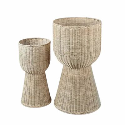 Flower pots - Set of 2 large rattan planters on feet - FLORENCE - HYDILE