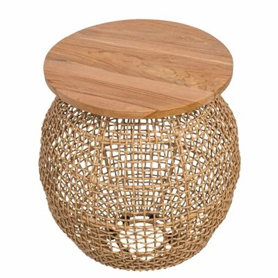 Other tables - Rope table with teak wood top - ANNIE - HYDILE