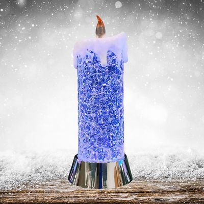 Autres décorations de Noël - Bougie Cristal de Noël LED – Modèle Haut avec Lumière RGB Changeante (Option DC) - BLUE STAR B.V.