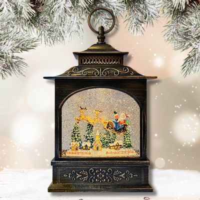 Other Christmas decorations - Christmas LED Snow Lantern with Music – Santa’s Sleigh - BLUE STAR B.V.