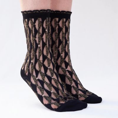 Cadeaux - Arlecchino Dorée 39-41 : chaussettes transparentes fêtes - ATELIER ST EUSTACHE