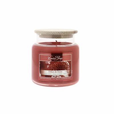 Bougies - Bougie Cire Colorée 430 g Délice de Fraise - LES LUMIERES DU TEMPS