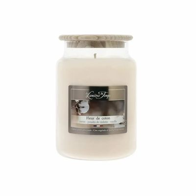 Candles - Colored Wax Candle 670 g Cotton Flower - LES LUMIERES DU TEMPS