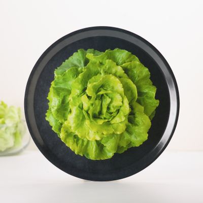Trays - Round wooden serving tray - Trompe-l'oeil lettuce 38 cm - MONBOPLATO