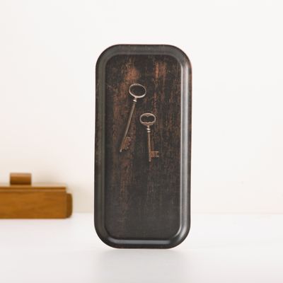 Trays - Rectangular wooden serving tray - catch-all trompe-l'œil keys 27x20 cm - MONBOPLATO