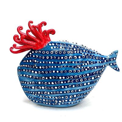 Objets personnalisables - Sculpture en céramiqué realisée à main, personalisable, Italy POISSON - MOSCHE BIANCHE
