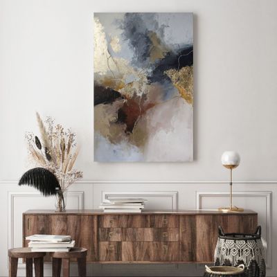 Office design and planning - « Rime » Series of handmade textured abstract paintings - MATISS ART STUDIO
