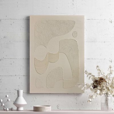 Office design and planning - « Bay » Series of handmade textured abstract paintings - MATISS ART STUDIO