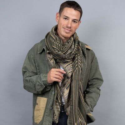 Scarves - CHARLEMAGNE green wool scarf - MONSIEUR CHARLI