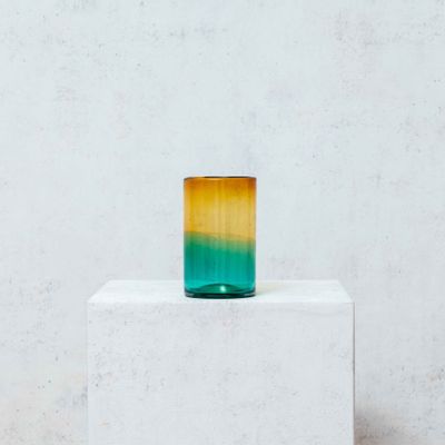 Glass - Blown Glass in Amber and Turquoise - HUAKAL