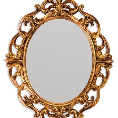 Miroirs - Antique Gold Ornate Baroque Oval Wall Mirror - MCGOWAN RUTHERFORD LTD