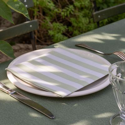 Napkins - OLIVE STRIPE - FRANÇOISE PAVIOT