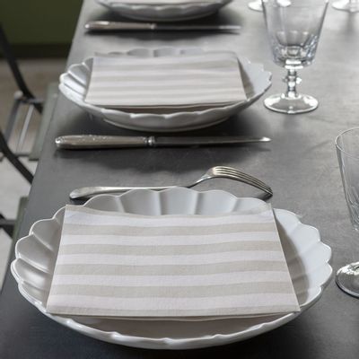 Napkins - MOCHA STRIPES - FRANÇOISE PAVIOT