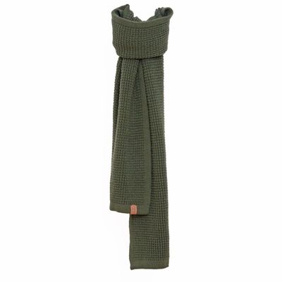 Scarves - JULES khaki knitted scarf - MONSIEUR CHARLI