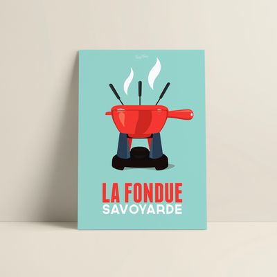 Affiches - Affiche La Fondue : Bleu - COSYNÉVÉ - MOUNTAIN POSTERS