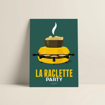 Affiches - Affiche La Raclette : Verte - COSYNÉVÉ - MOUNTAIN POSTERS