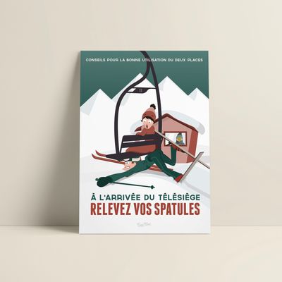 Poster - Poster Relevez Les Spatules - COSYNÉVÉ - MOUNTAIN POSTERS