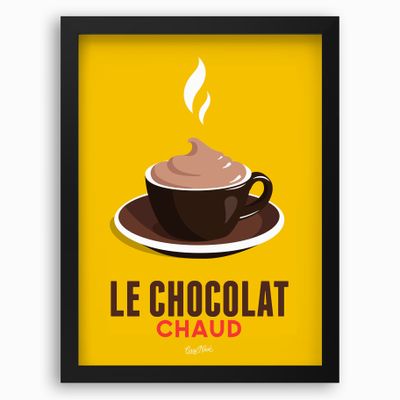 Poster - Framed poster Le Chocolat Chaud : Jaune - COSYNÉVÉ - MOUNTAIN POSTERS