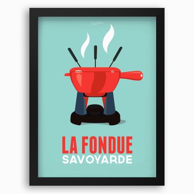 Poster - Framed poster La Fondue : Bleu - COSYNÉVÉ - MOUNTAIN POSTERS