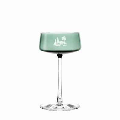 Verres - VidaVerre à champagne coloré Malachit avec logo - 1 pièce 230 ml - PEKALLA CRISTAL GLASS