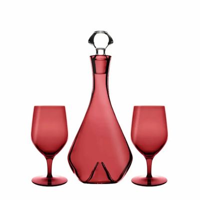 Carafes - Vispera Rosal Carafe and Water Cup Set - 2 pieces - PEKALLA CRISTAL GLASS