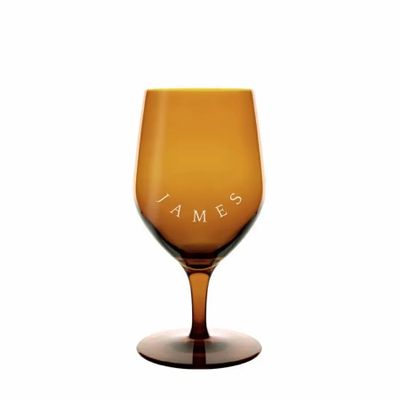 Verres - Vispera Verre à bière coloré Amber avec gravure - 1 pièce 450 ml - PEKALLA CRISTAL GLASS