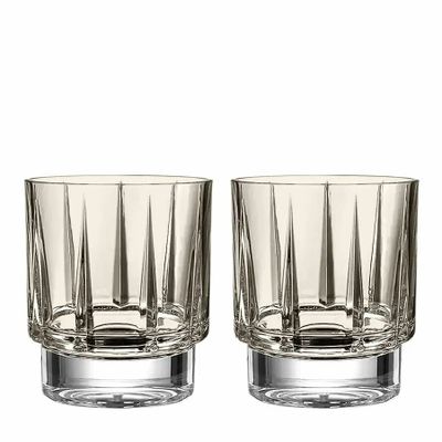 Cristallerie - Linea Mokka Verres en cristal à whisky - 2 pièces 300 ml - PEKALLA CRISTAL GLASS