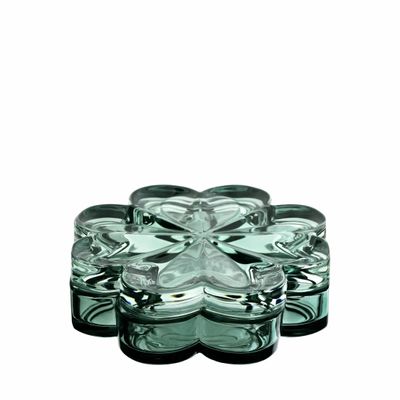 Cristallerie - Boîte en cristal TREFLE à bijoux Malachit - PEKALLA CRISTAL GLASS