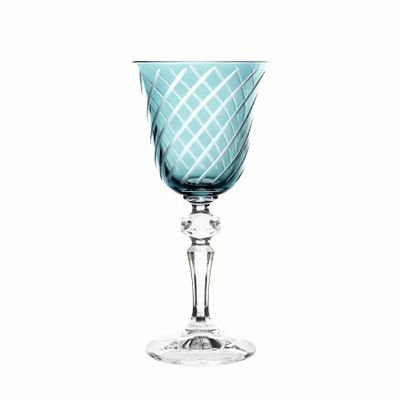 Glass - Gratia Aqua Crystal Wine Glasses - 6 Pieces 170ml - PEKALLA CRISTAL GLASS