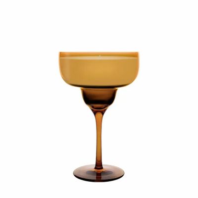 Bougeoirs et photophores - Vispera Amber Bougie parfumée et colorée en soja sur pied - PEKALLA CRISTAL GLASS