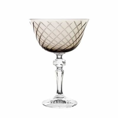 Glass - Gratia Mokka Crystal Champagne Glasses - 6 Pieces 180ml - PEKALLA CRISTAL GLASS
