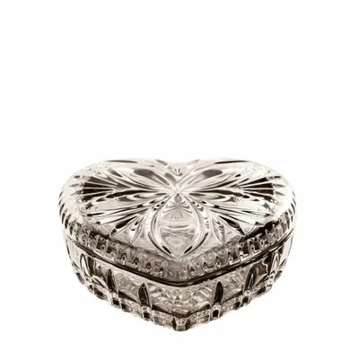 Crystal ware - Mokka Crystal HEART Jewelry Box - PEKALLA CRISTAL GLASS