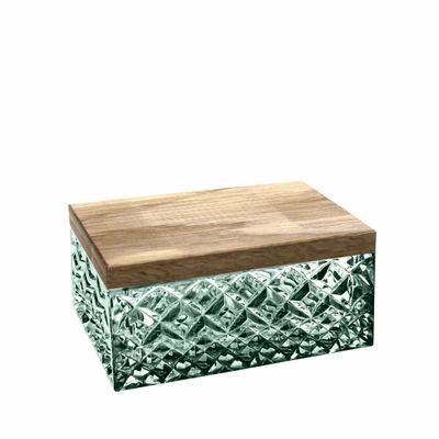 Cristallerie - Boîte à bijoux en cristal avec un couvercle en bois Malachit - PEKALLA CRISTAL GLASS