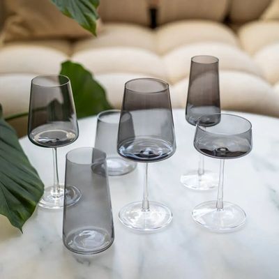 Verres - Vida Verre coloré à cocktails /eau Gris - 6 pièces 380 ml - PEKALLA CRISTAL GLASS