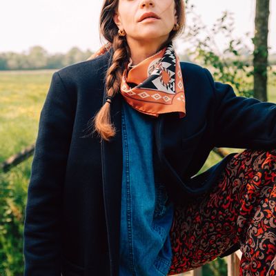 Scarves - Silk Scarf 70 - Dusty West - Brick - ANTAN CREATIONS