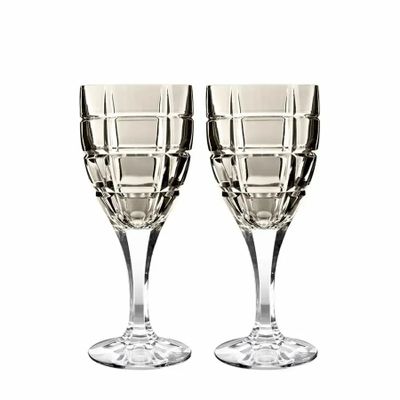 Cristallerie - Vaso II Verres à vin en cristal modernes Mokka - 2 pièces 300 ml - PEKALLA CRISTAL GLASS