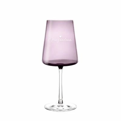 Cristallerie - Vida Verre à vin coloré Slate avec le nom - 400 ml - PEKALLA CRISTAL GLASS