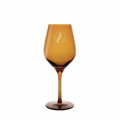 Verres - Vispera Verres à vin colorés Amber avec gravure - 1 pièce 480 ml - PEKALLA CRISTAL GLASS